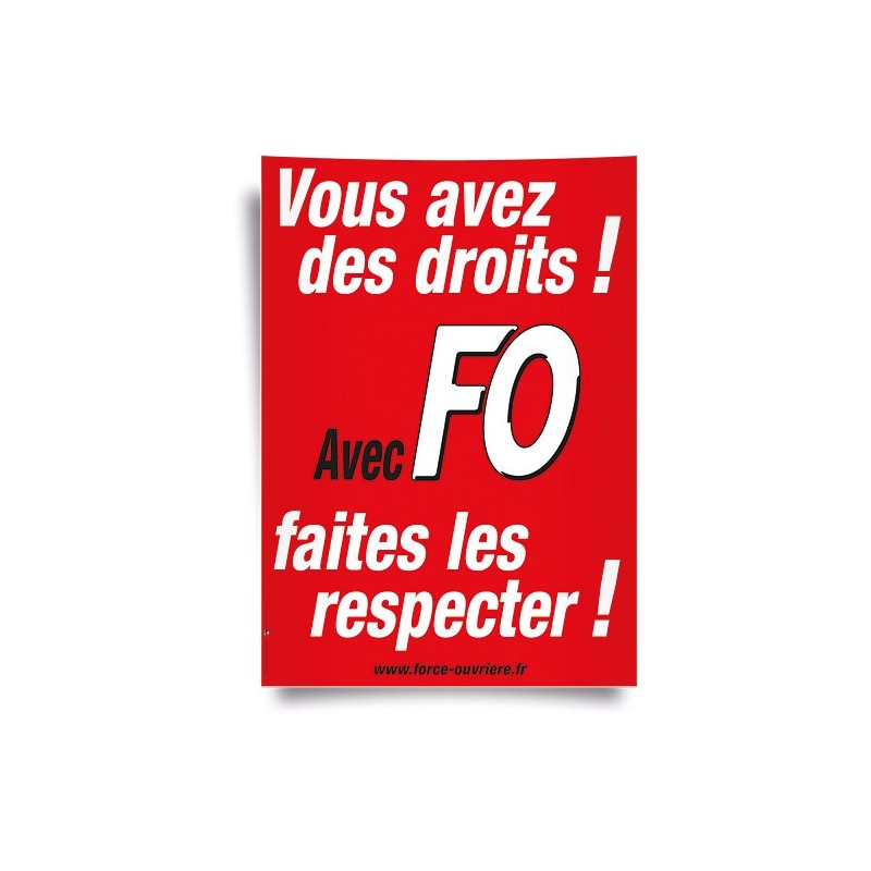 Affiche : « Vous Avez des Droits ! avec FO, Faites les Respecter ! »