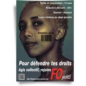 Affiche : « Employé Jeune, Teneur Minimum en Stage Garantie ! »